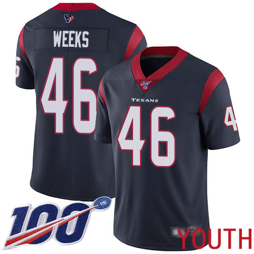 Houston Texans Limited Navy Blue Youth Jon Weeks Home Jersey NFL Football #46 100th Season Vapor Untouchable->women nfl jersey->Women Jersey